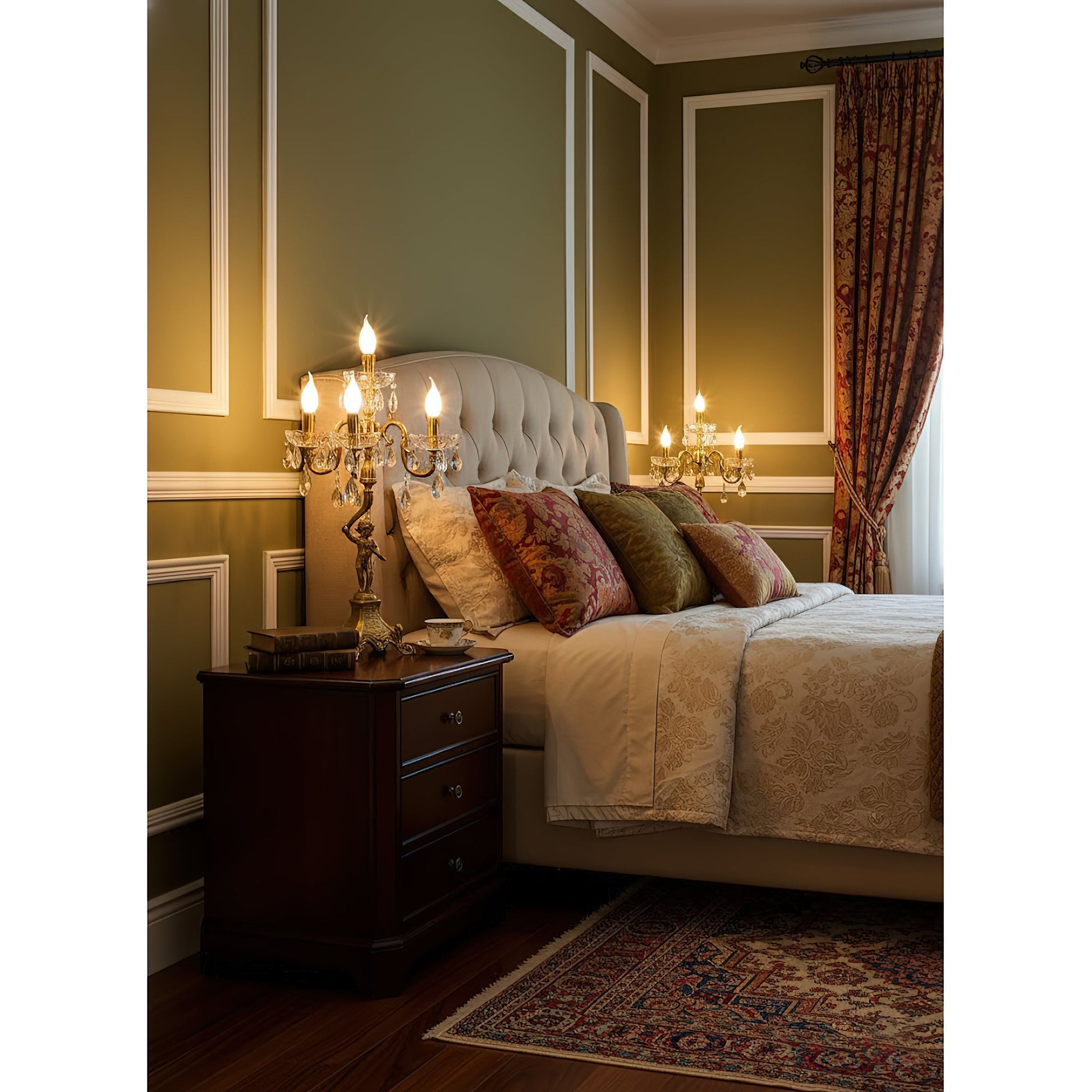 Full view of the Pairpoint Candlestick Table Lamp against a neutral background.