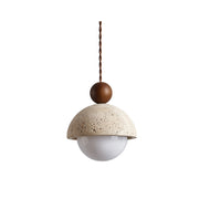 Vaire Pendant Light Travertine Dome Glass - Neutralighting