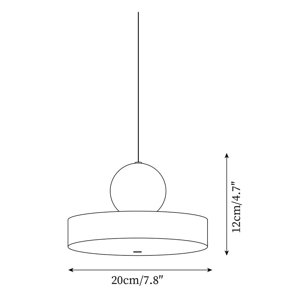 Pendant Lamp Metal Body Red Sphere Shade Modern Retro Accent