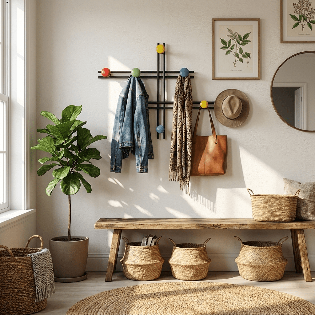Pallini Ceramic Knob Wall Coat Rack-Neutral Decor