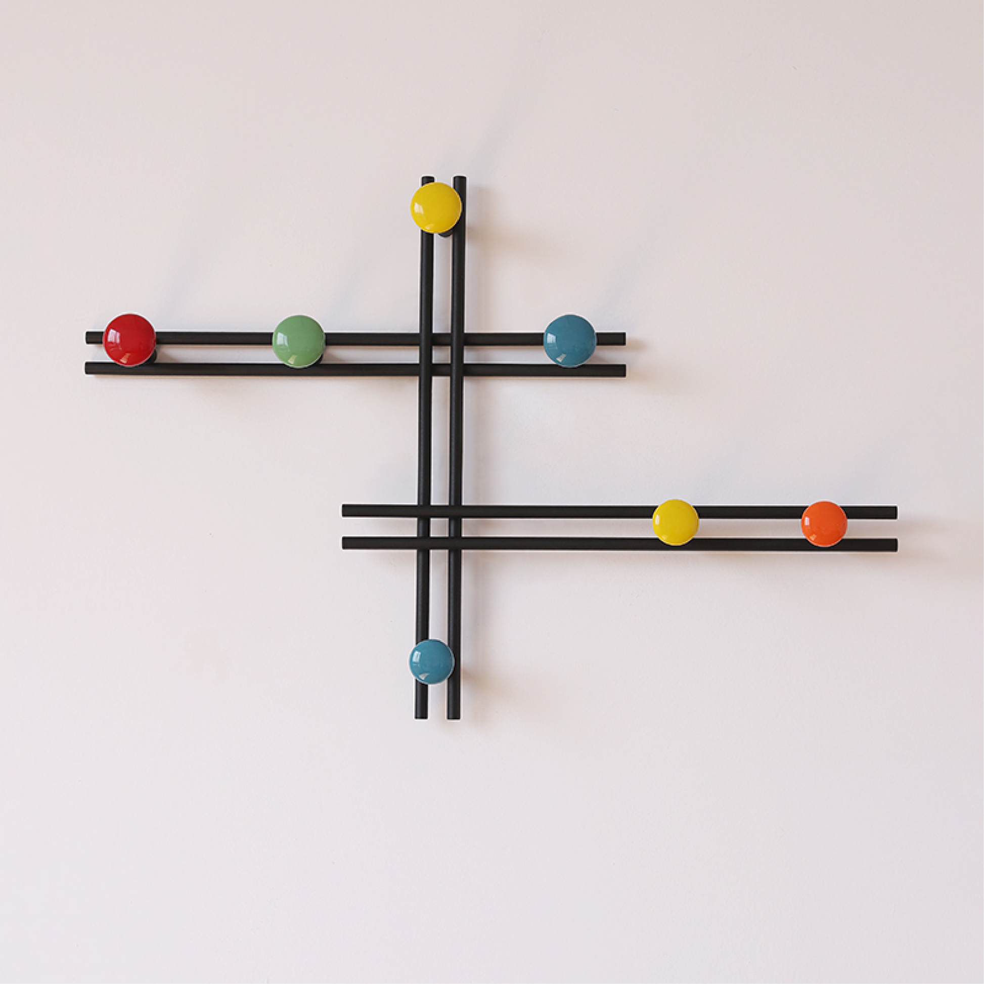 Pallini Ceramic Knob Wall Coat Rack-Neutral Decor