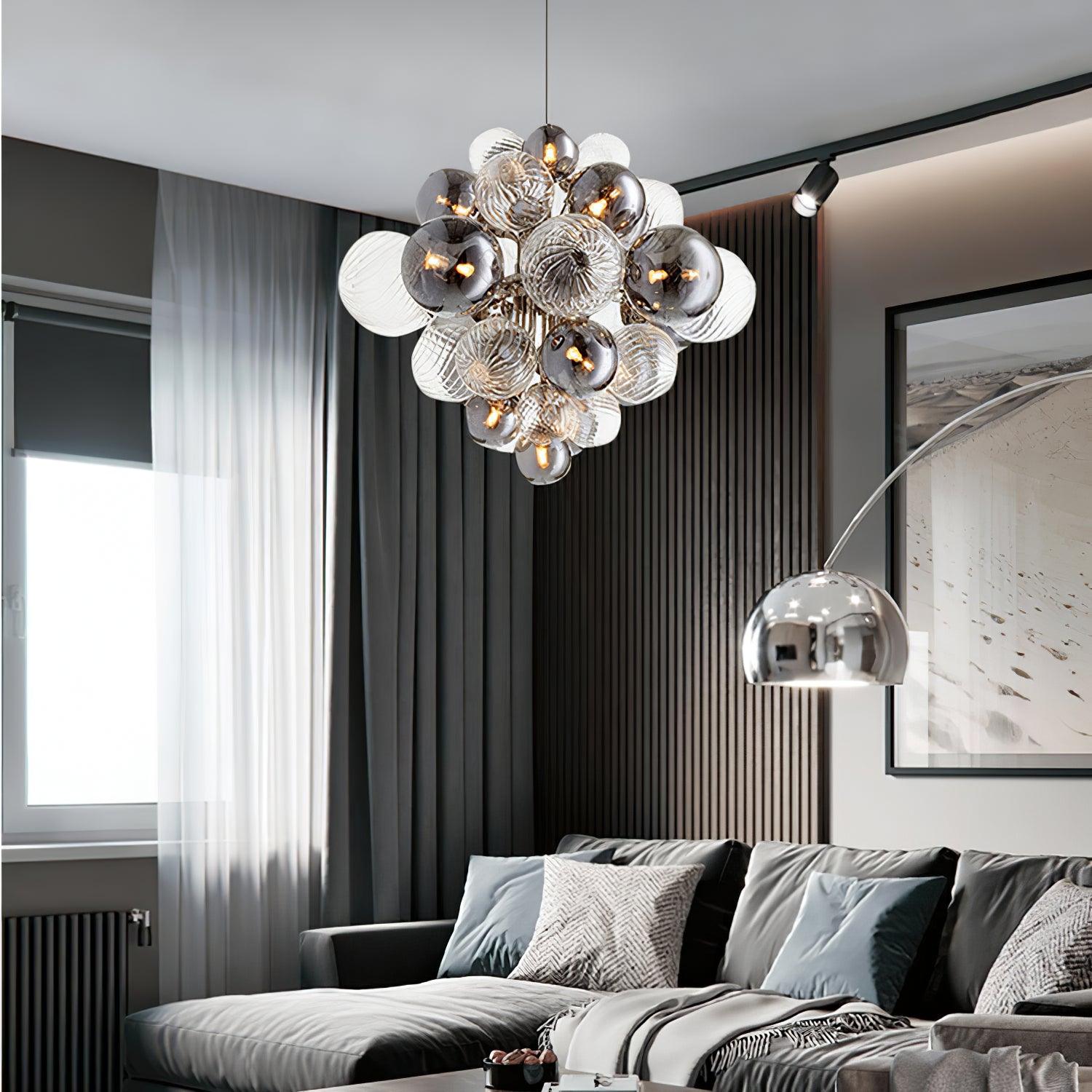 Lustra Chandelier Pallocino Chrome Glass Ball-Neutral Decor
