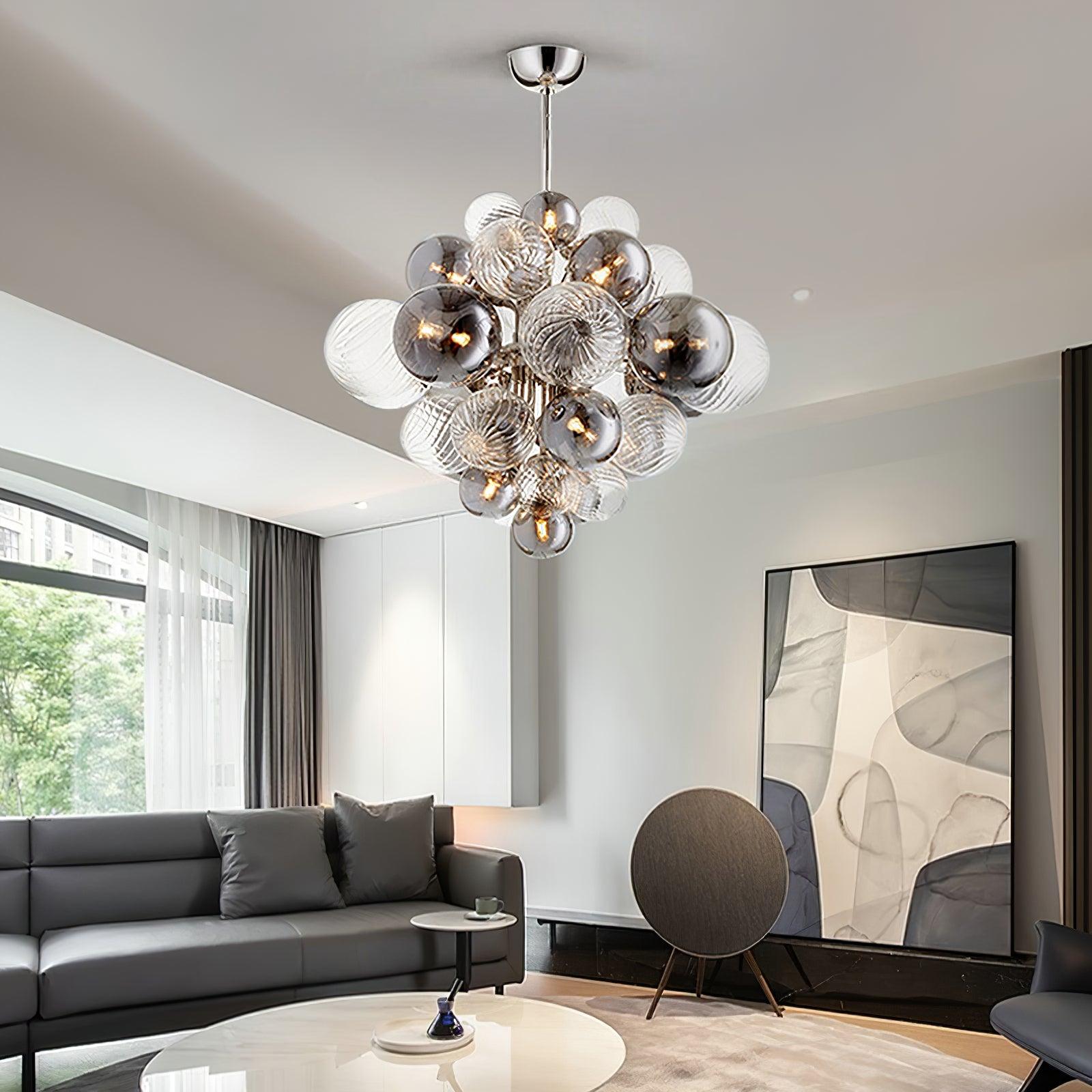 Lustra Chandelier Pallocino Chrome Glass Ball-Neutral Decor