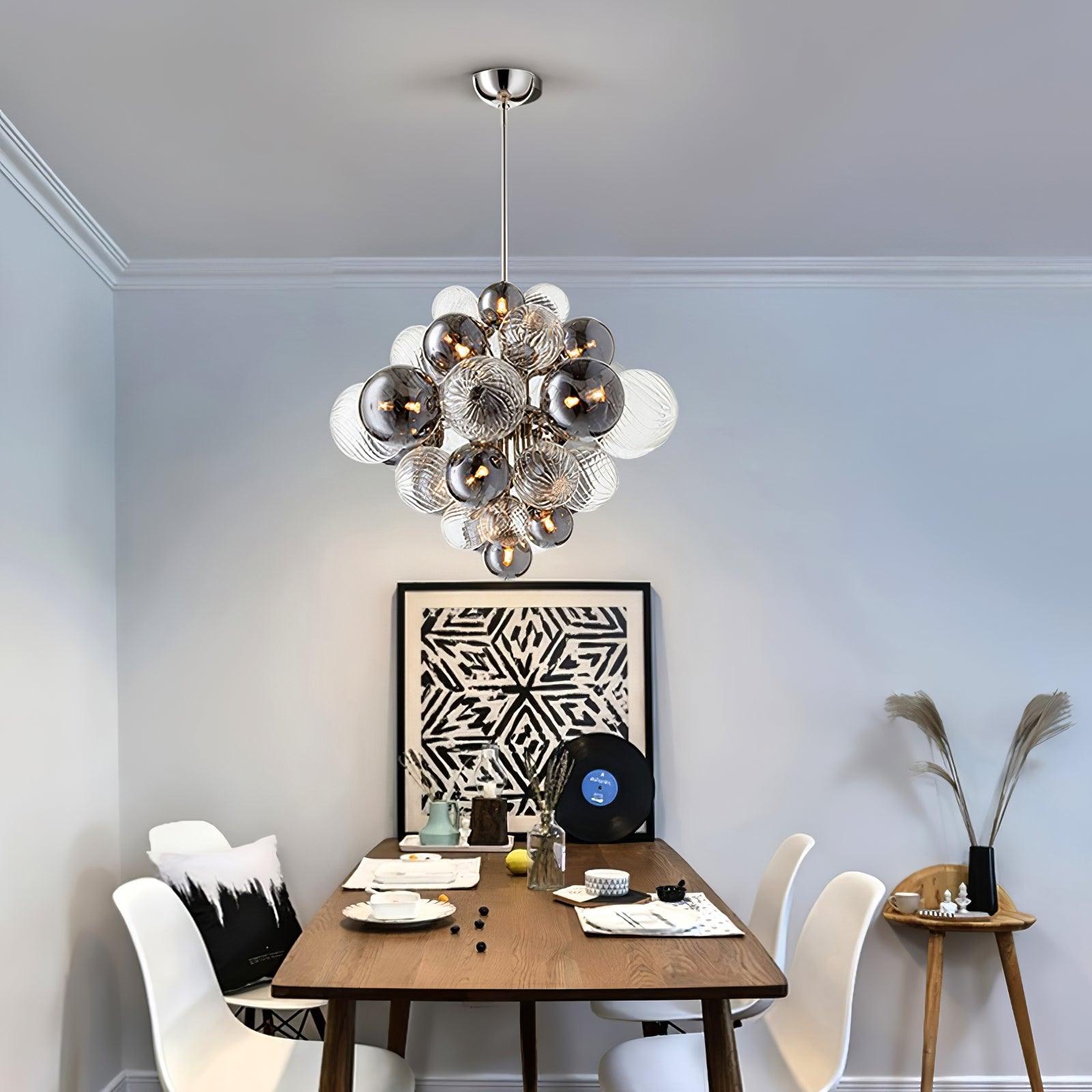 Lustra Chandelier Pallocino Chrome Glass Ball-Neutral Decor