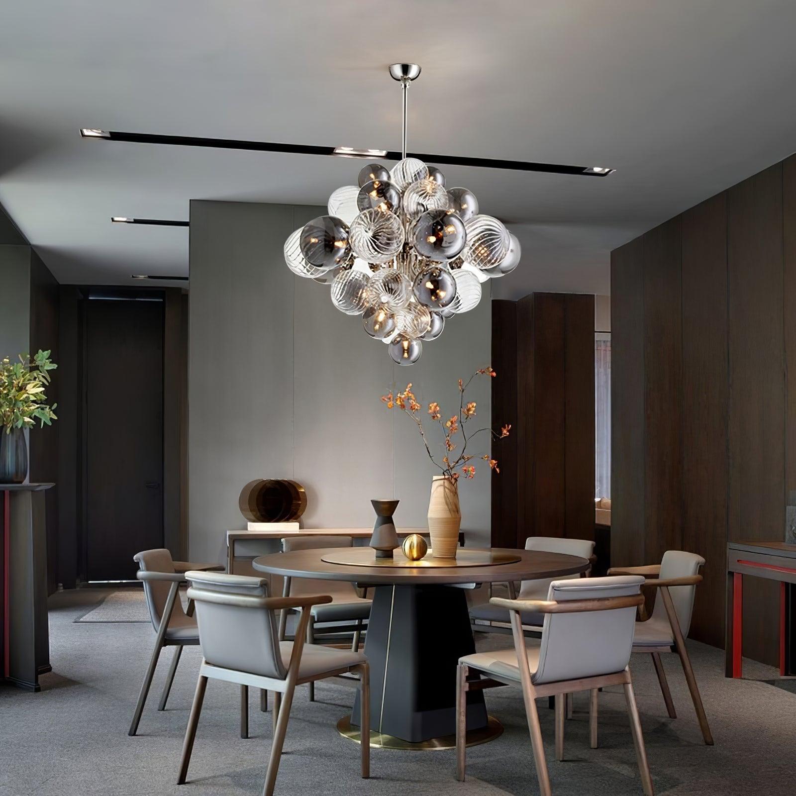 Lustra Chandelier Pallocino Chrome Glass Ball-Neutral Decor