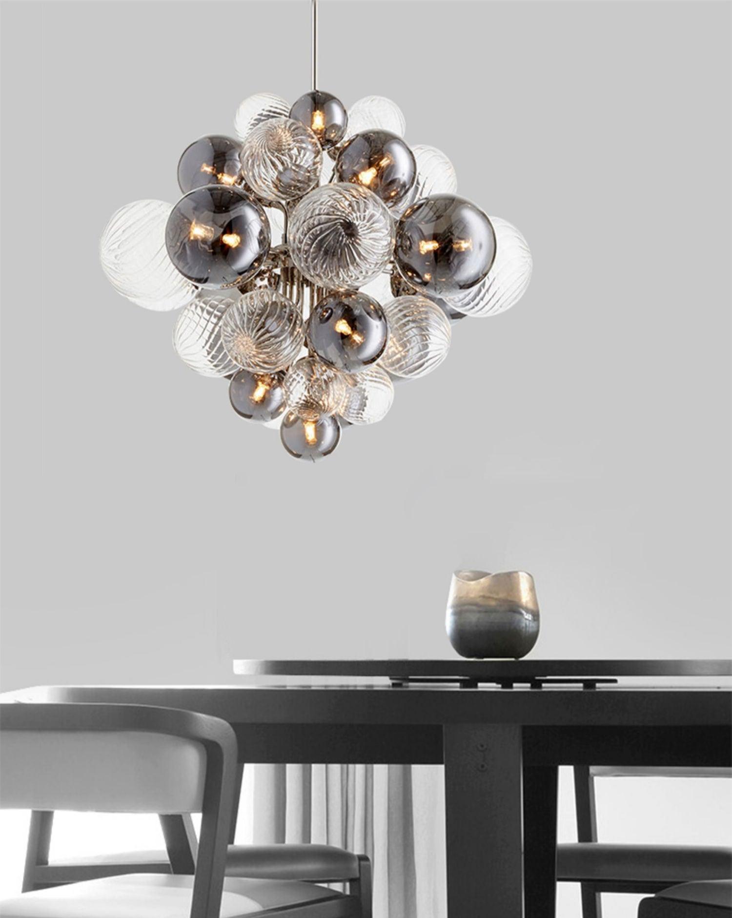 Lustra Chandelier Pallocino Chrome Glass Ball-Neutral Decor