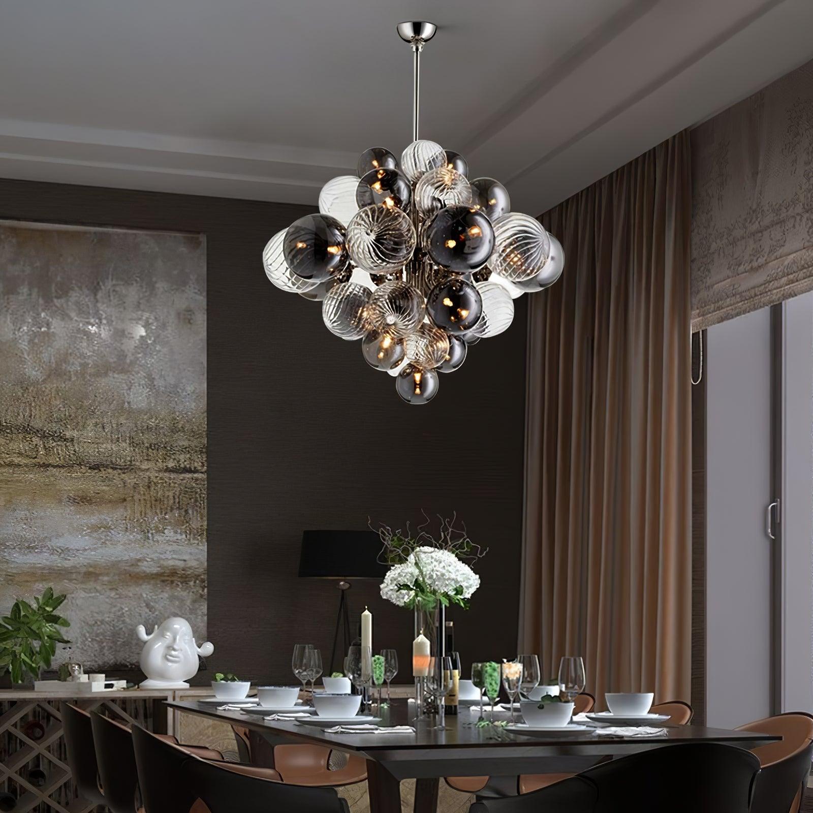 Lustra Chandelier Pallocino Chrome Glass Ball-Neutral Decor