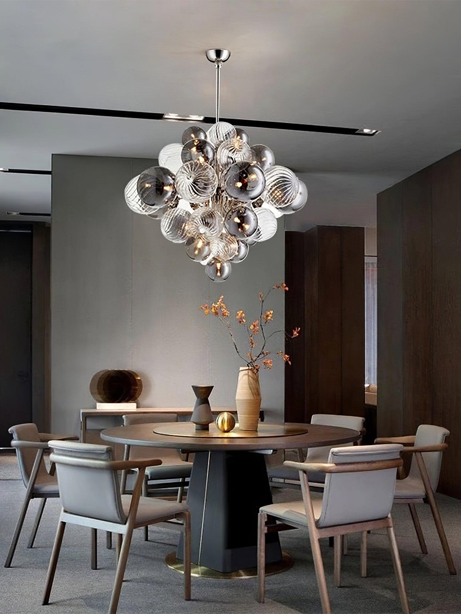 Lustra Chandelier Pallocino Chrome Glass Ball-Neutral Decor