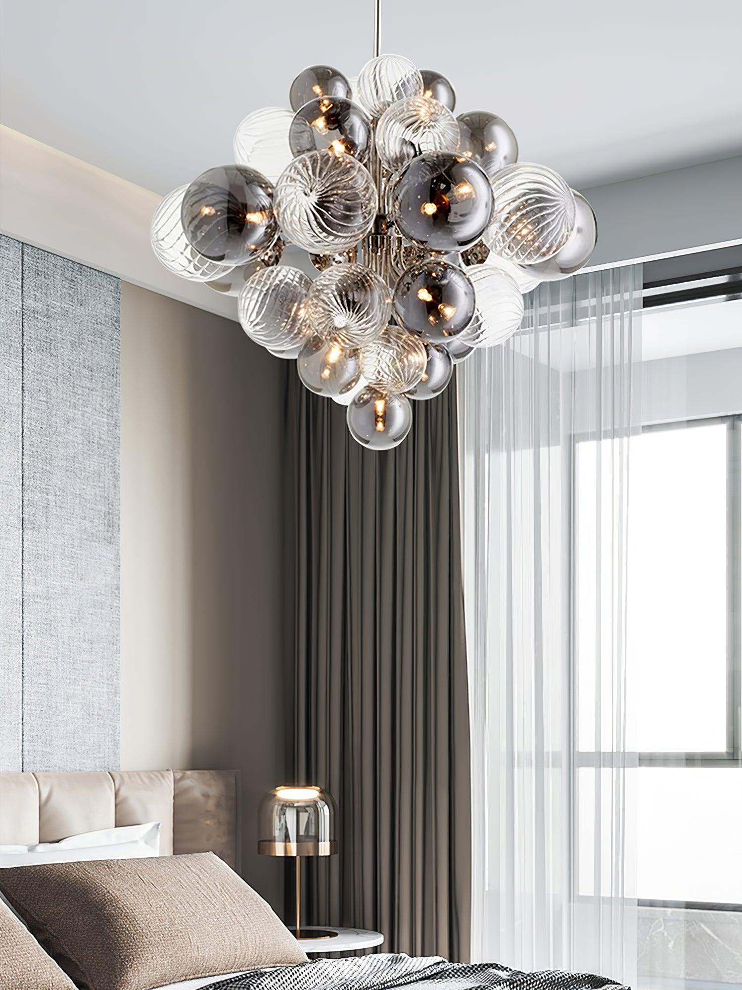 Lustra Chandelier Pallocino Chrome Glass Ball-Neutral Decor