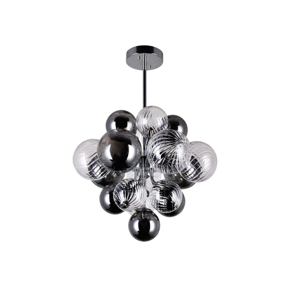 Lustra Chandelier Pallocino Chrome Glass Ball-Neutral Decor