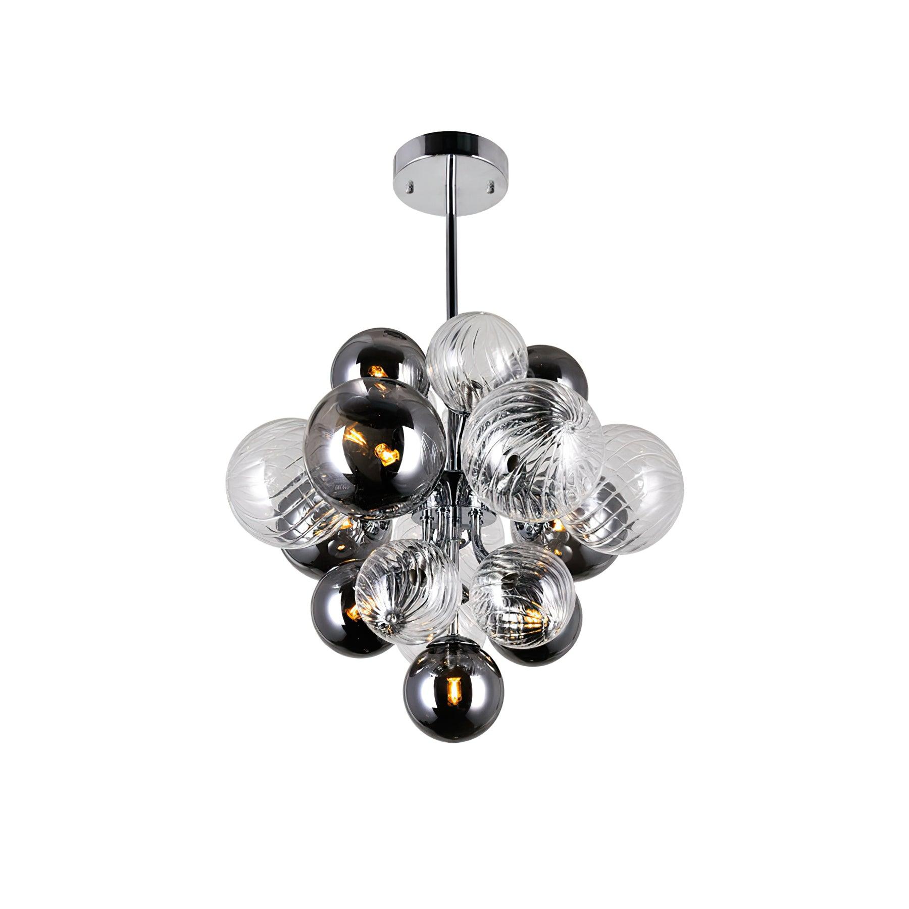 Lustra Chandelier Pallocino Chrome Glass Ball-Neutral Decor