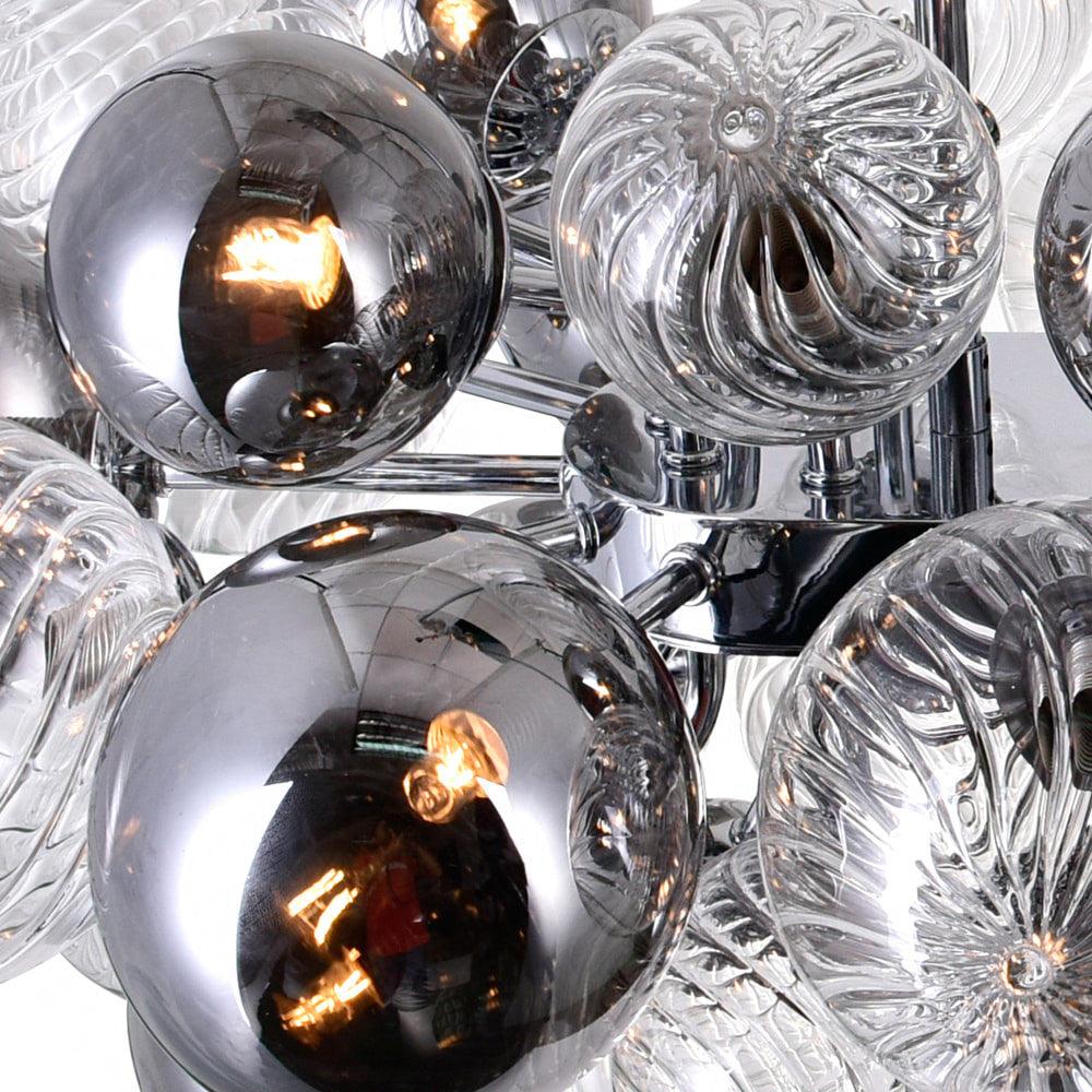 Lustra Chandelier Pallocino Chrome Glass Ball-Neutral Decor