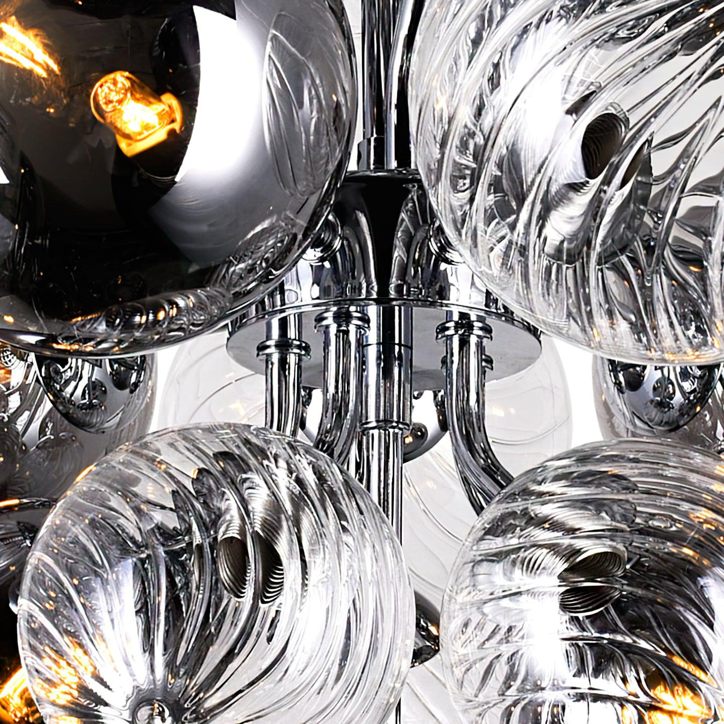 Lustra Chandelier Pallocino Chrome Glass Ball-Neutral Decor