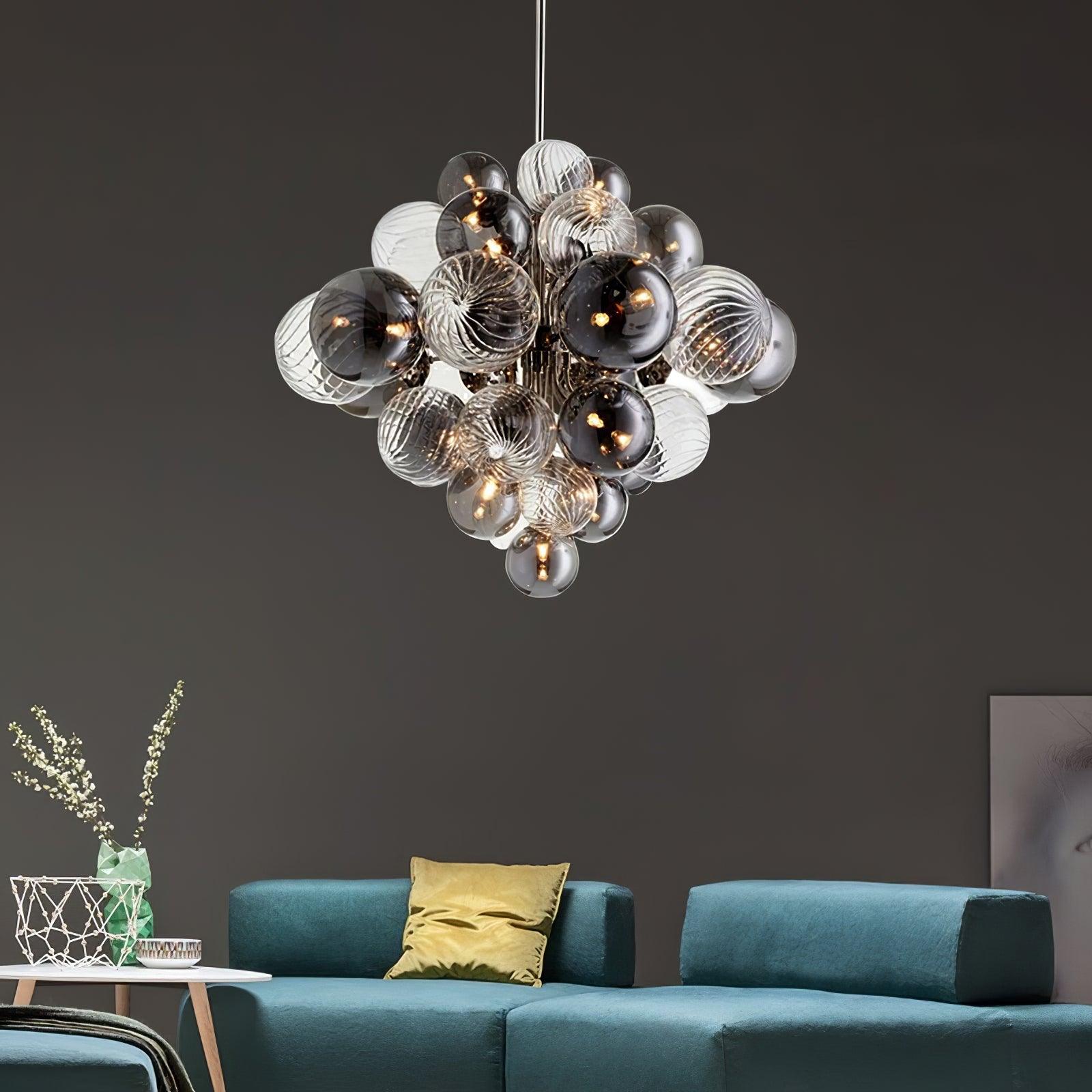 Lustra Chandelier Pallocino Chrome Glass Ball-Neutral Decor