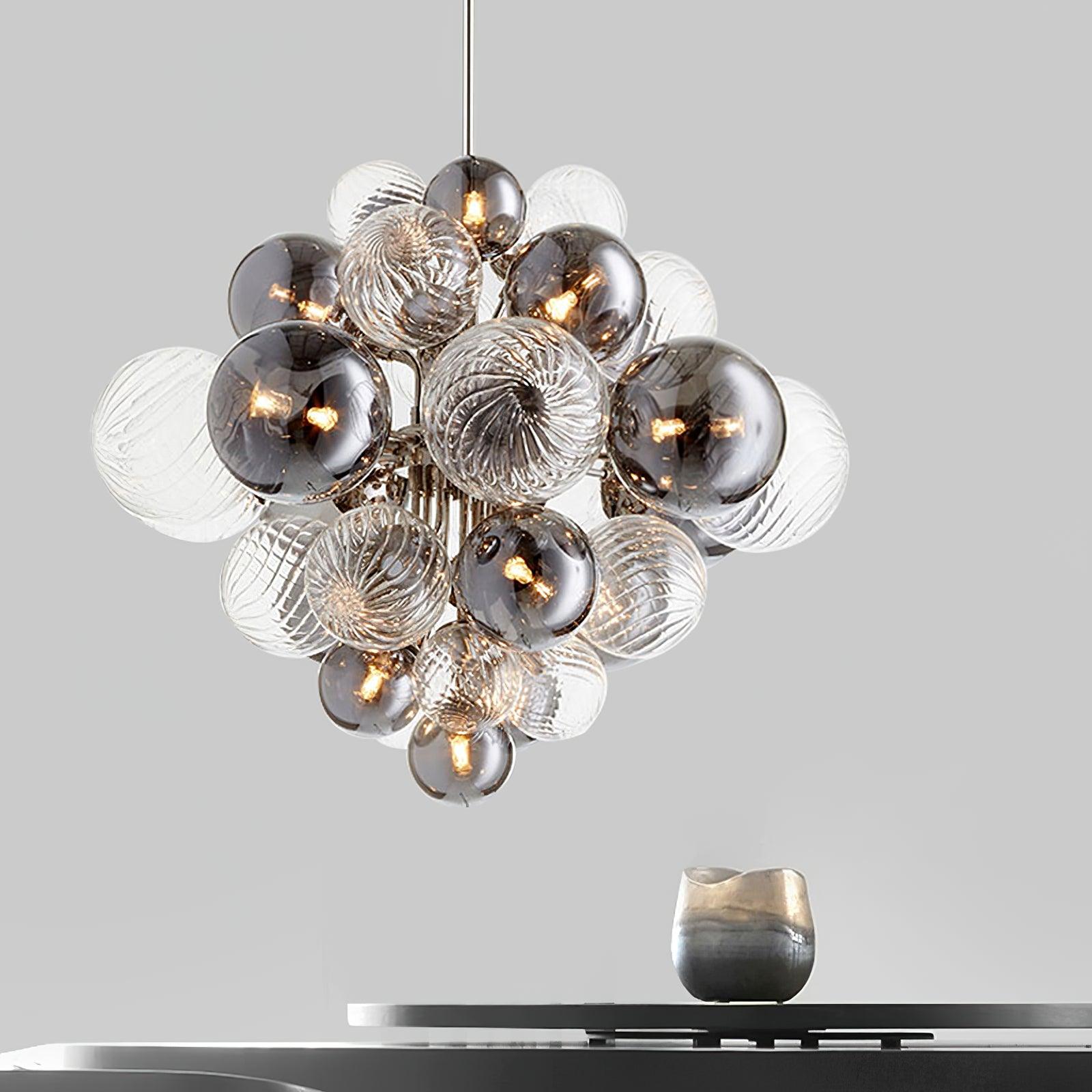 Lustra Chandelier Pallocino Chrome Glass Ball-Neutral Decor