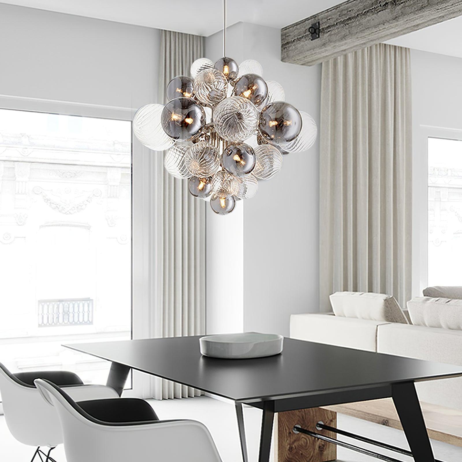 Lustra Chandelier Pallocino Chrome Glass Ball-Neutral Decor
