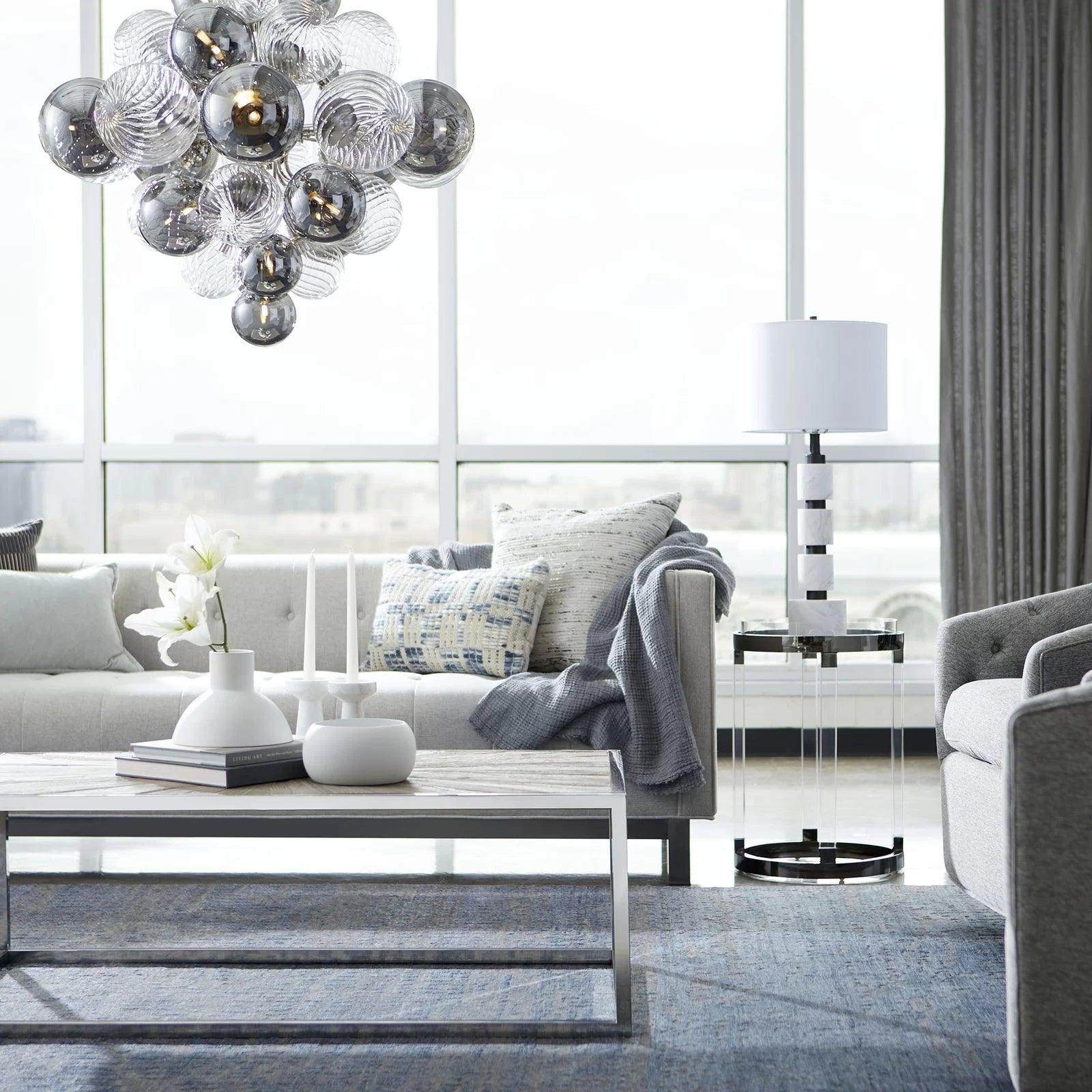 Lustra Chandelier Pallocino Chrome Glass Ball-Neutral Decor