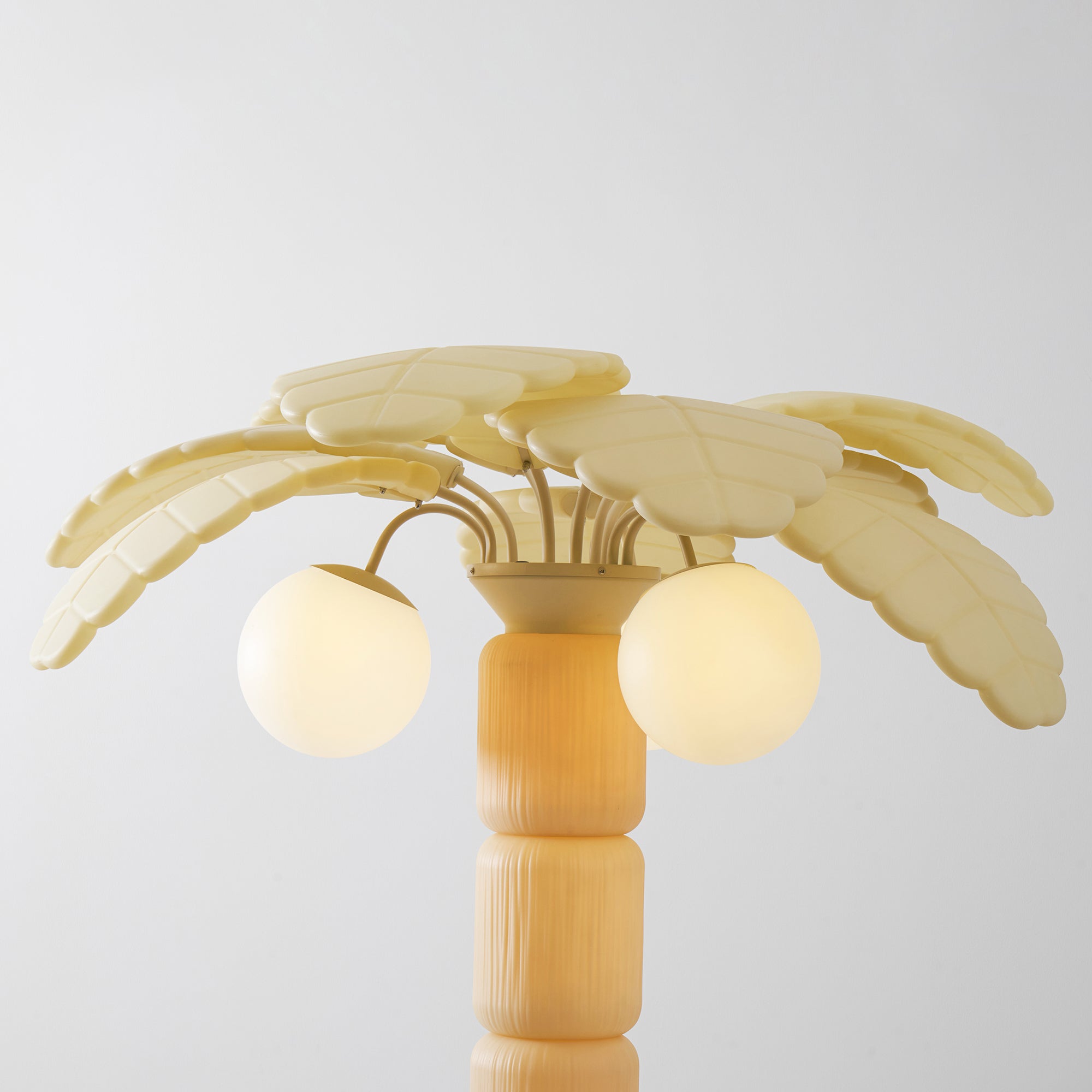 The statement version of the lamp in a double-height interior space.