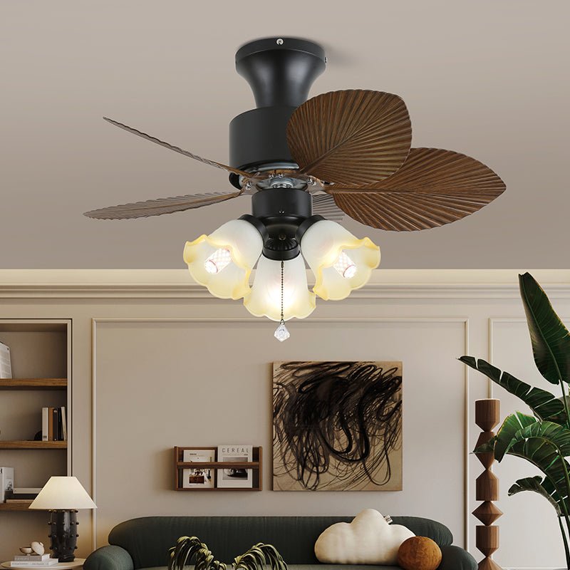Liora Tropical Glass Ceiling Fan Light-Neutral Decor