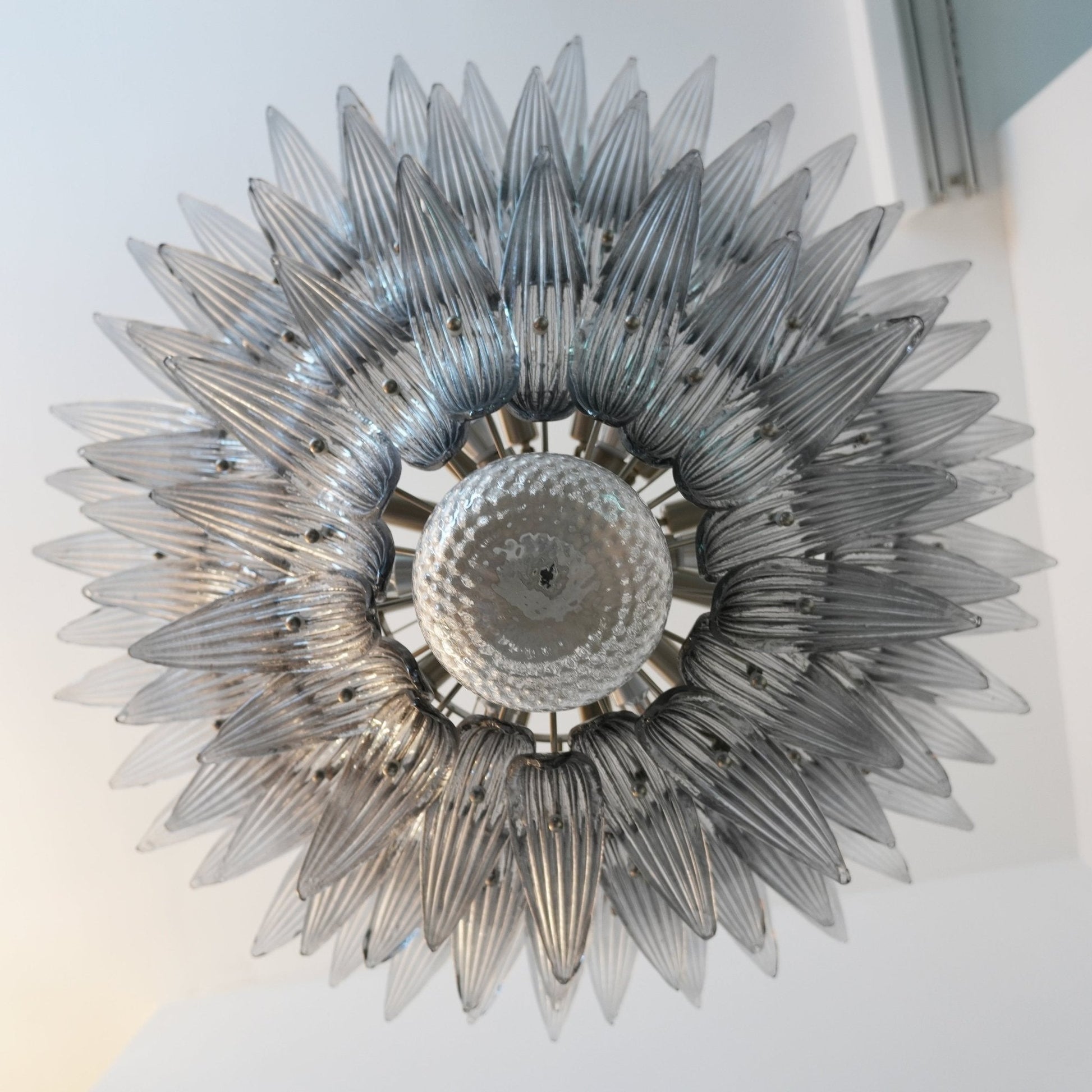 Aurora Chandelier Murano Glass Palm Leaf Tiered-Neutral Decor