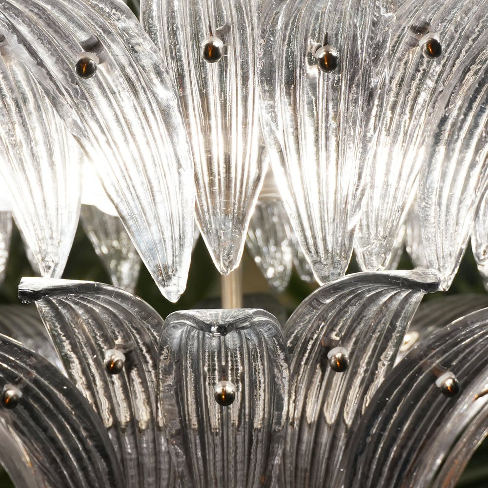 Aurora Chandelier Murano Glass Palm Leaf Tiered-Neutral Decor