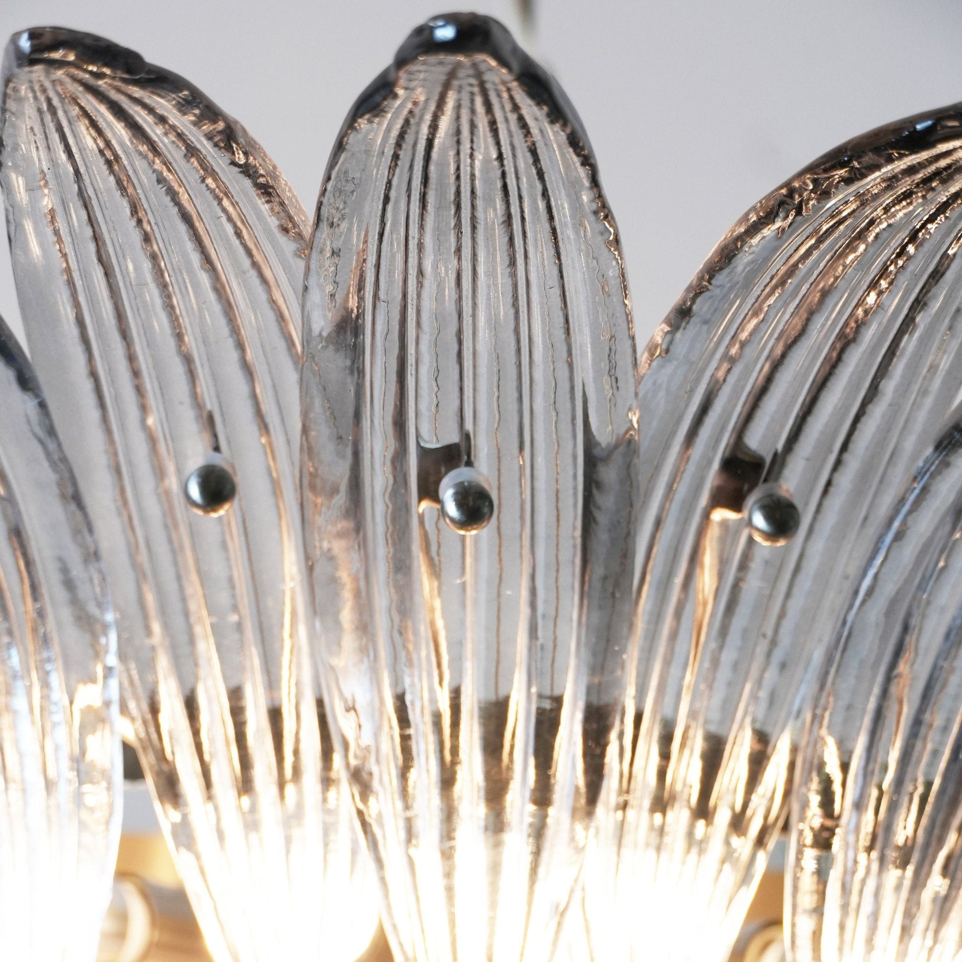 Aurora Chandelier Murano Glass Palm Leaf Tiered-Neutral Decor