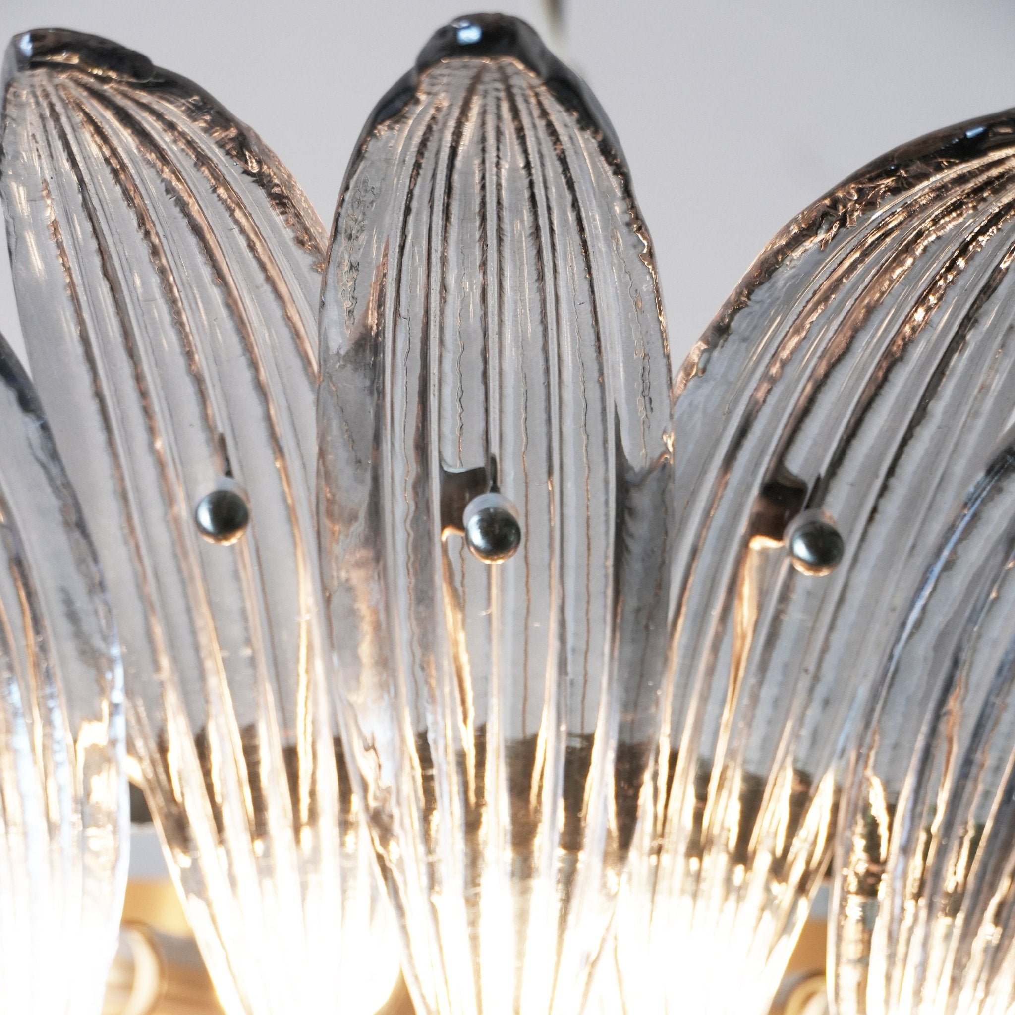 Aurora Chandelier Murano Glass Palm Leaf Tiered-Neutral Decor