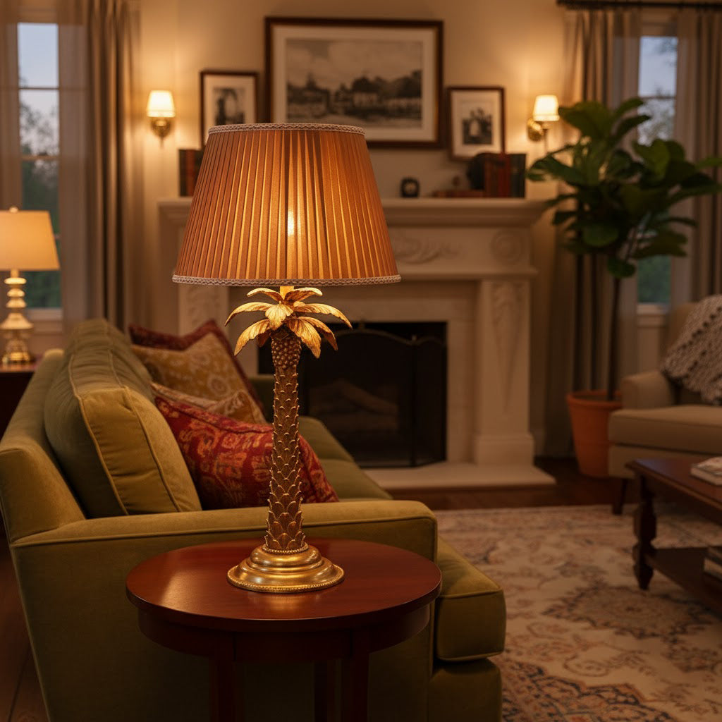 Top-down view of the Palm Tree Table Lamp.