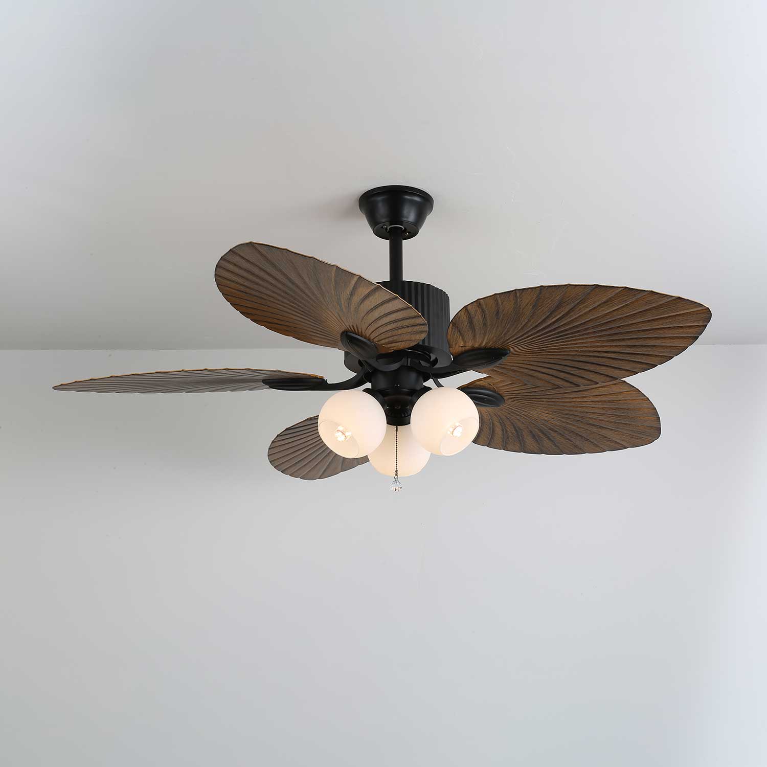 Avinionis Palm Whisper Vintage Wood Ceiling Fan Light-Neutral Decor