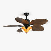 Avinionis Palm Whisper Vintage Wood Ceiling Fan Light-Neutral Decor
