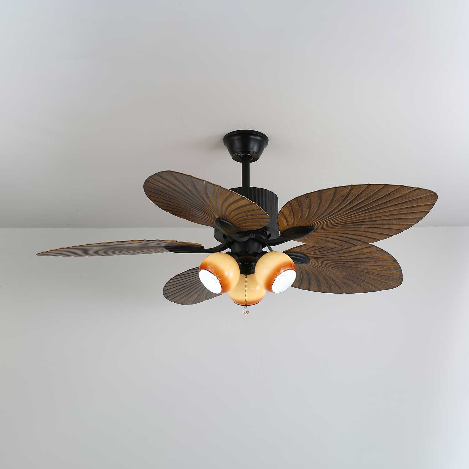 Avinionis Palm Whisper Vintage Wood Ceiling Fan Light-Neutral Decor