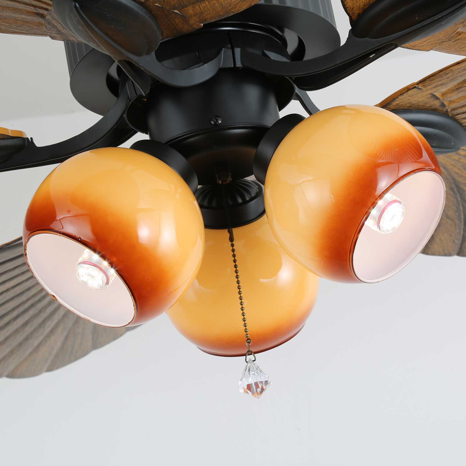 Avinionis Palm Whisper Vintage Wood Ceiling Fan Light-Neutral Decor