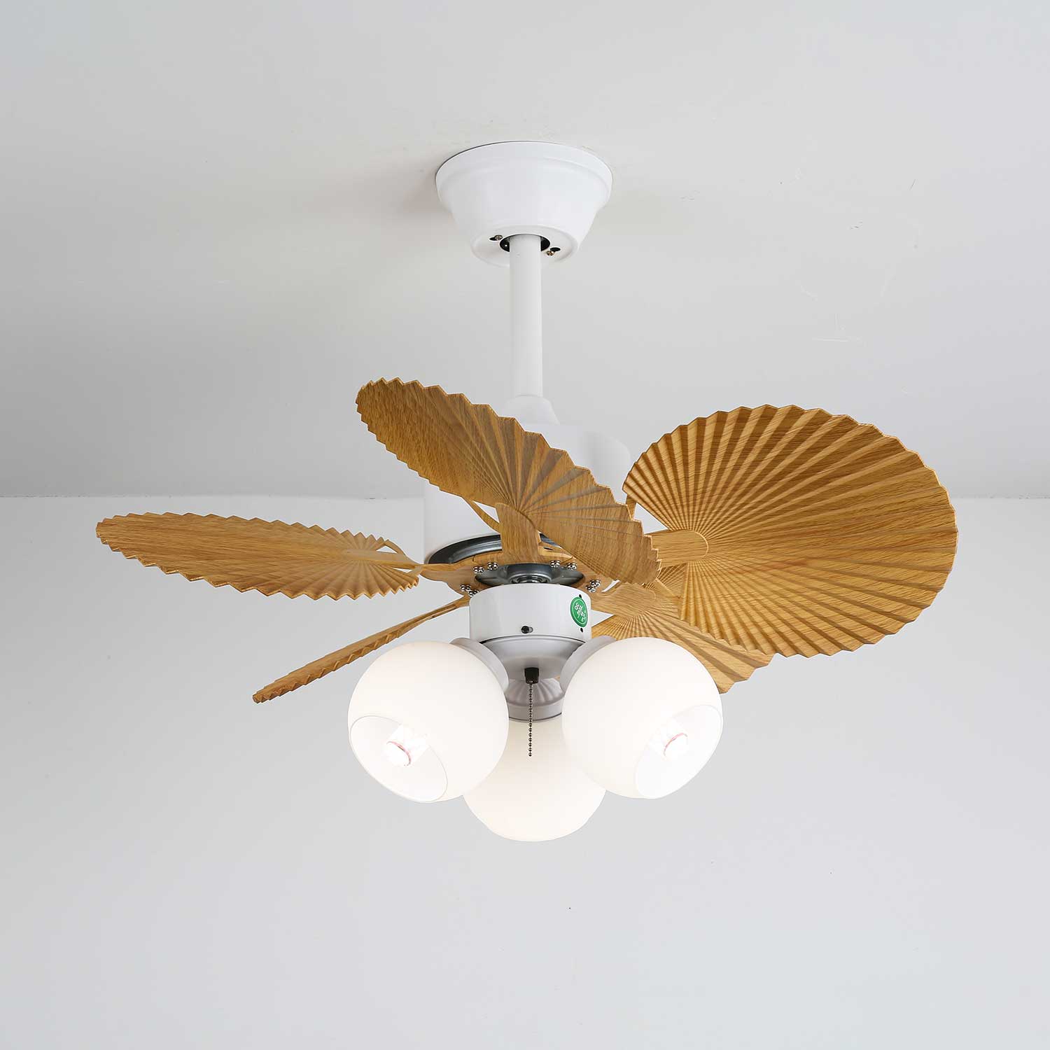Aurelia Vintage Wood Glass Ceiling Fan Light-Neutral Decor