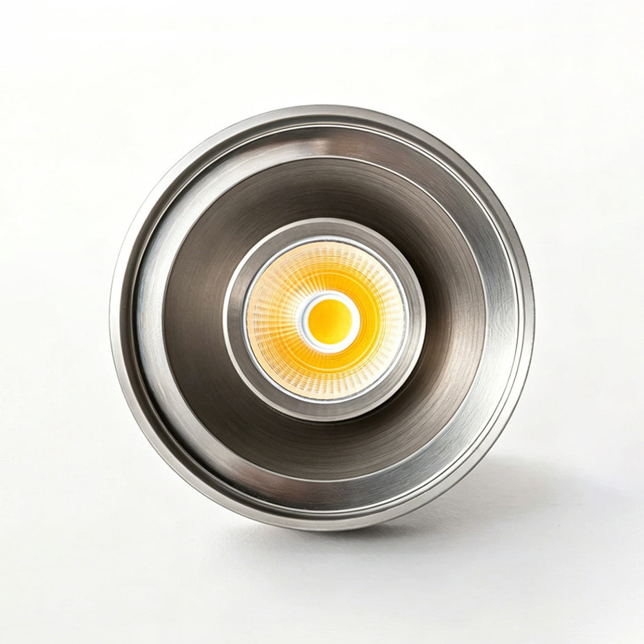 The Palmoni LED Flush Mount shown against a dark ceiling for contrast.