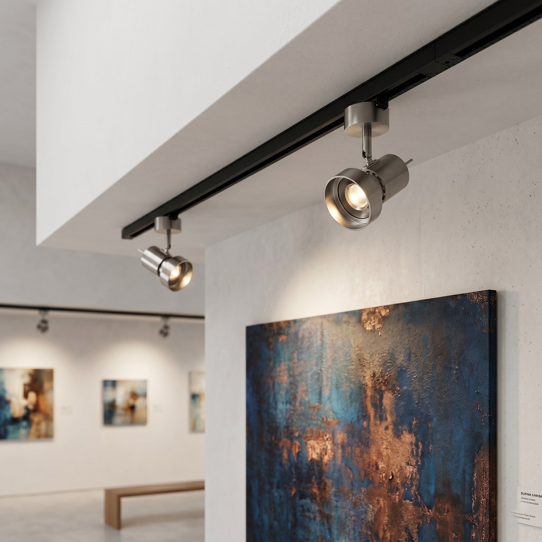 Angled view of the modern aluminum Palmoni LED Flush Mount.