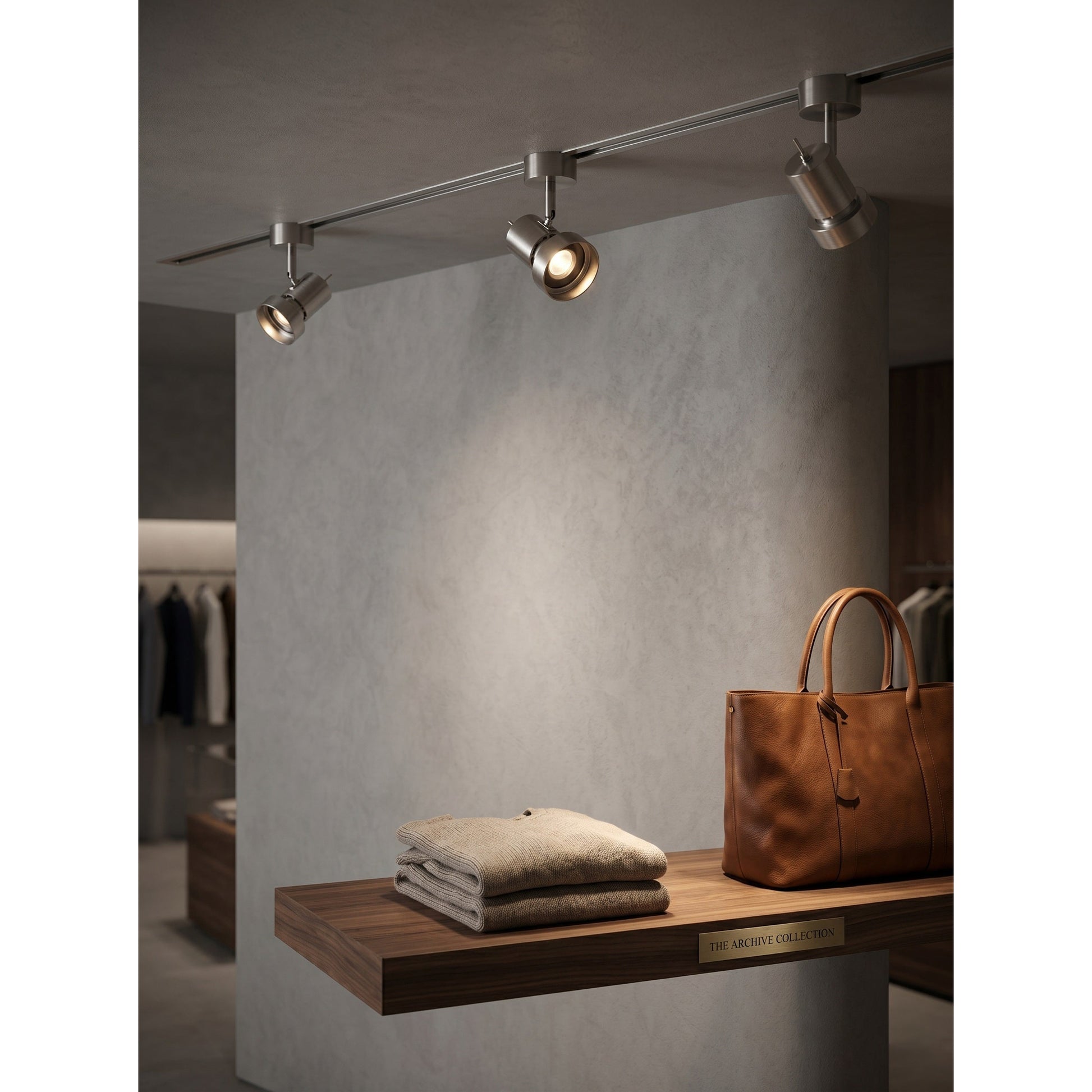 Palmoni flush mount installed on a ceiling, providing directional light.