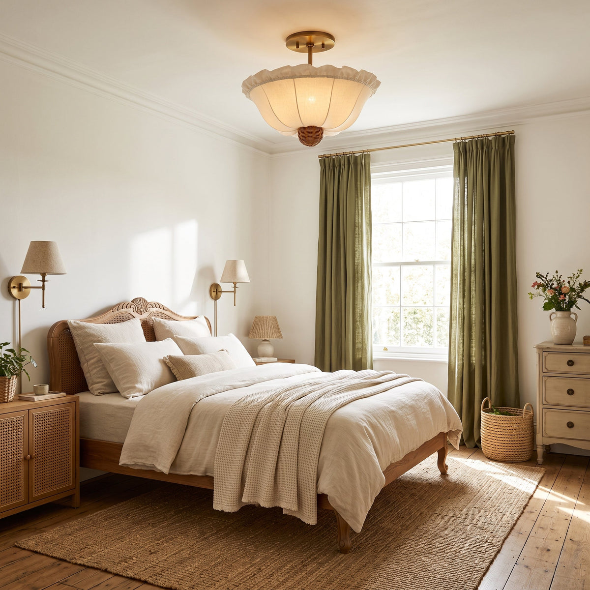 Greshamwick Linen Flush Mount Ceiling Light
