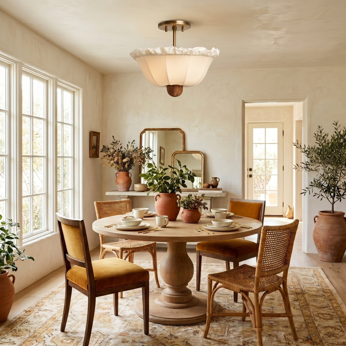 Greshamwick Linen Flush Mount Ceiling Light