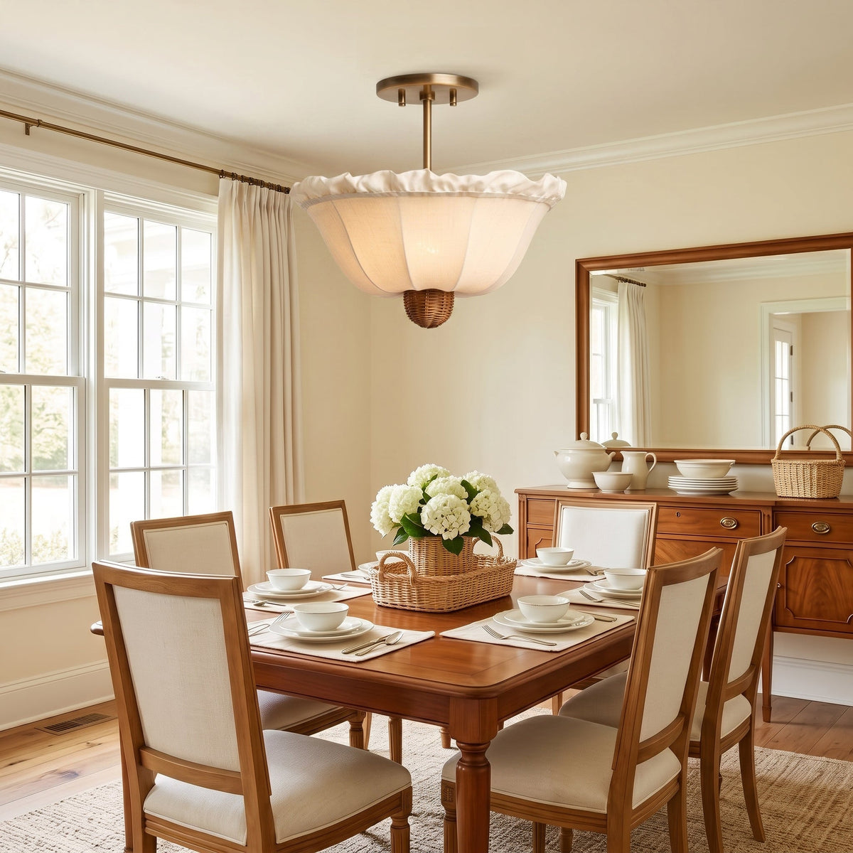 Greshamwick Linen Flush Mount Ceiling Light