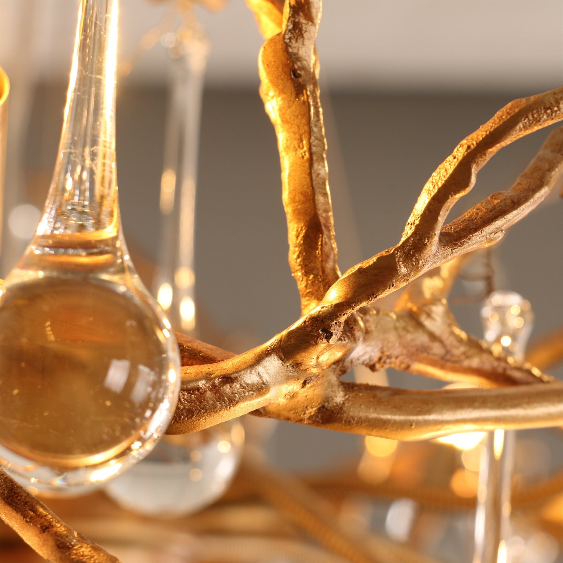 Palwa Chandelier shown against a dark background to highlight its form.