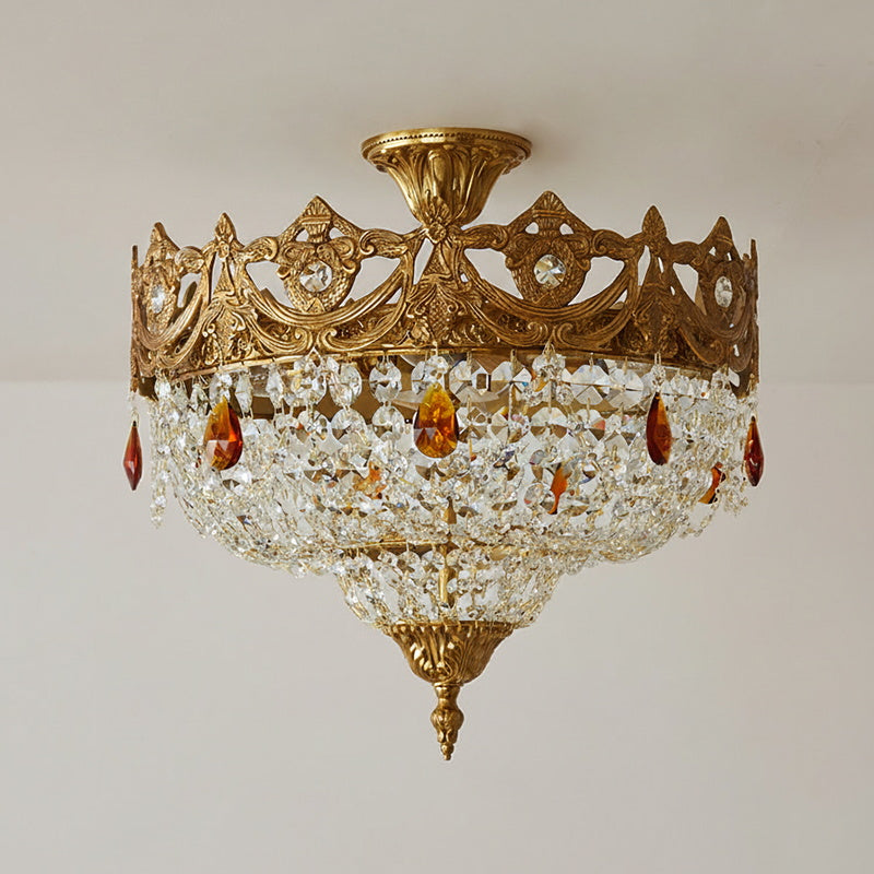 Full view of the Palwa crystal ceiling lamp against a neutral background.
