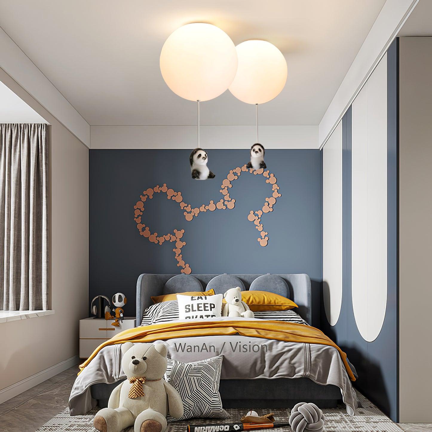 Yrath Elegance Panda Glass Ceiling Lamp-Neutral Decor