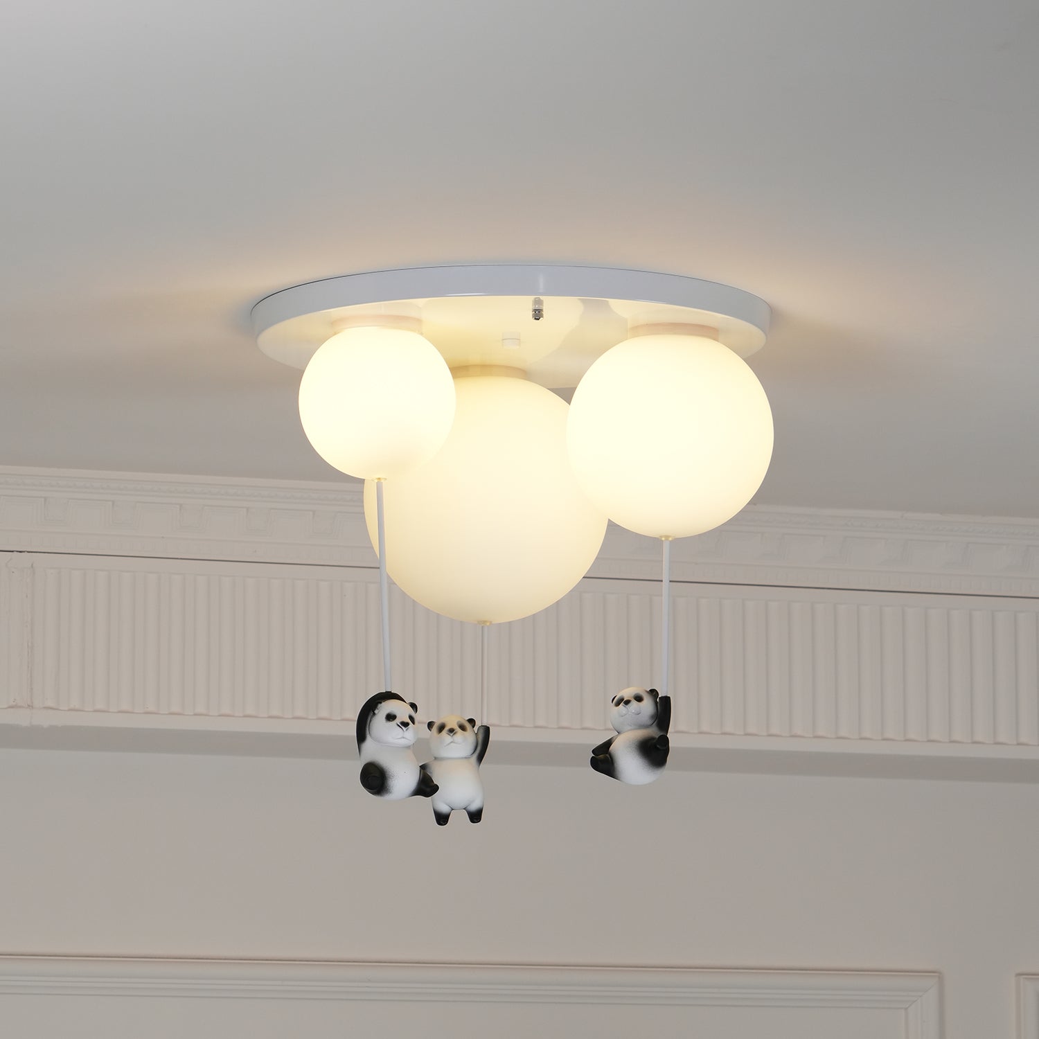 Yrath Elegance Panda Glass Ceiling Lamp-Neutral Decor