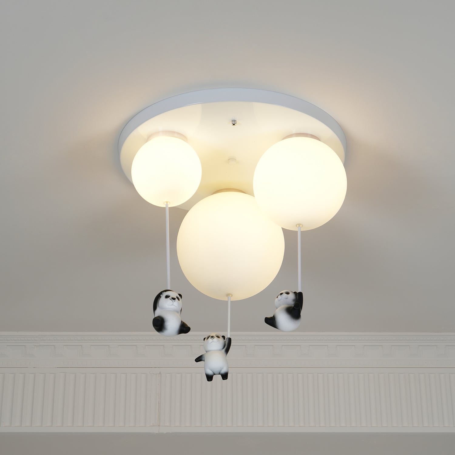 Yrath Elegance Panda Glass Ceiling Lamp-Neutral Decor