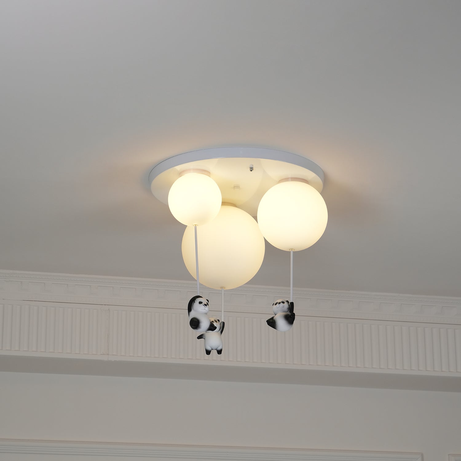 Yrath Elegance Panda Glass Ceiling Lamp-Neutral Decor