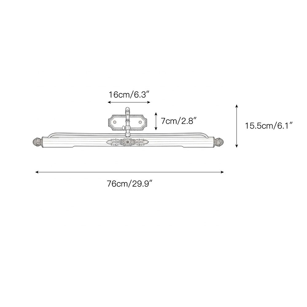 Side profile of the Pania Brass Wall Lamp, showing its 15.5 cm projection.