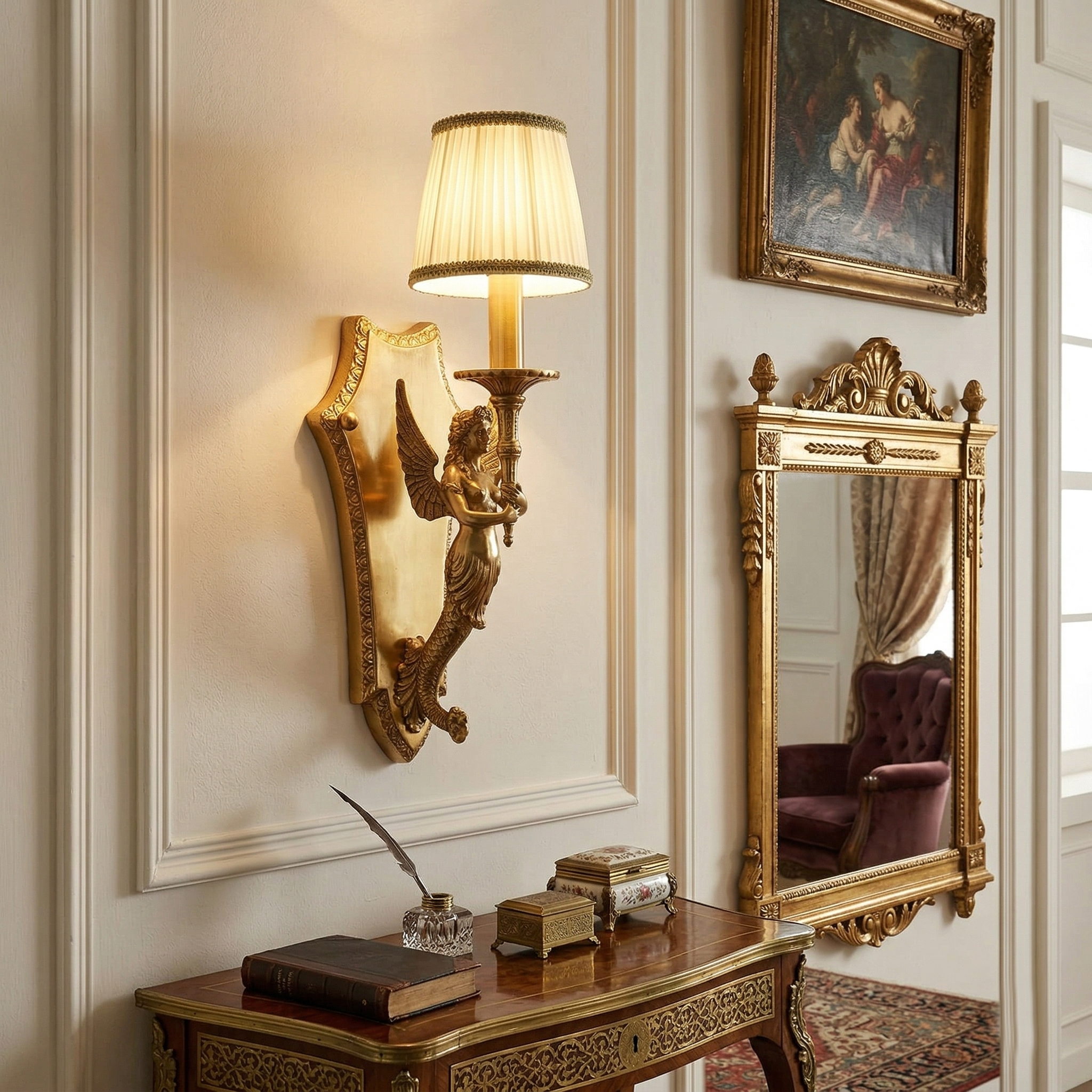 Caterina Wall Lamp shown in a hallway setting.