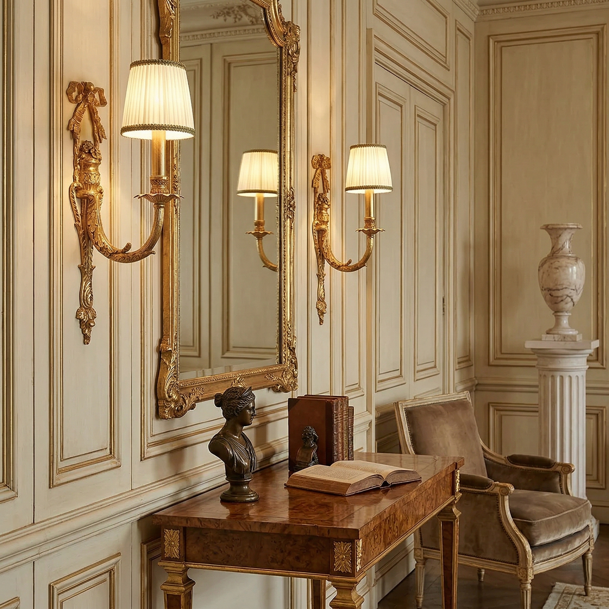 The Claudine Wall Lamp against a light, neutral wall.