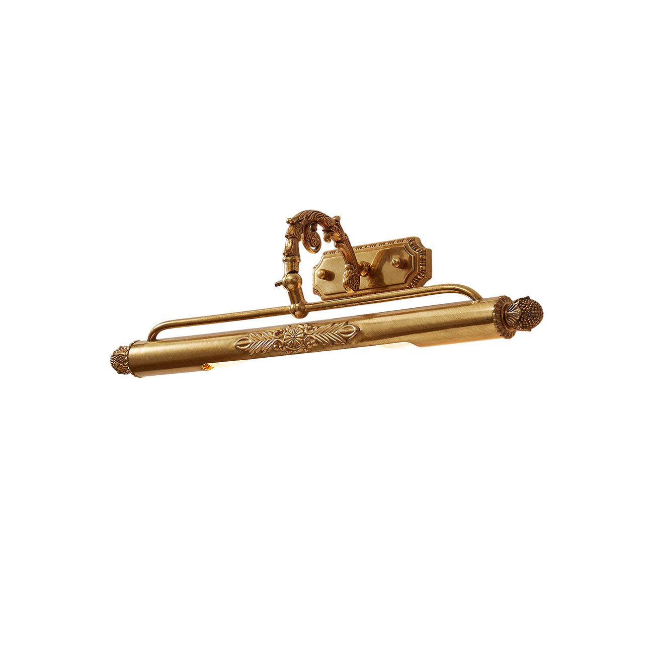 Front view of the Pania Brass Wall Lamp, designed as a picture light.