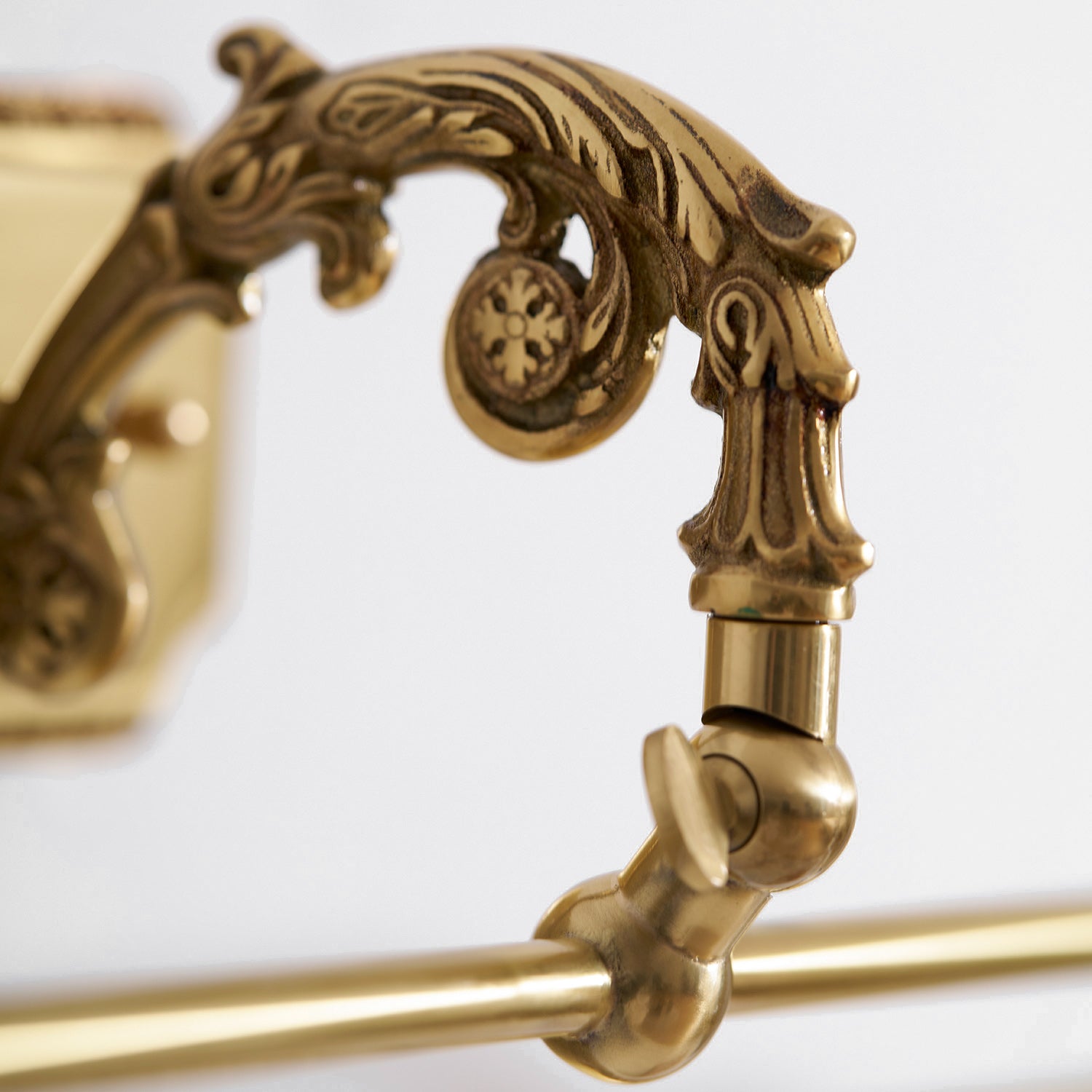 Angled view of the Pania Brass Picture Light.